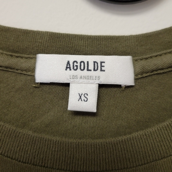 Agolde Linda Boxy Tee Green XS - Picture 4 of 5